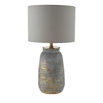 Creon Grey And Gold Ceramic Table Lamp CRE4239+PYR1439