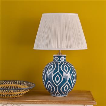 Dakari Blue Patterned Table Lamp And Pleated Shade DAK4223+ULY1615