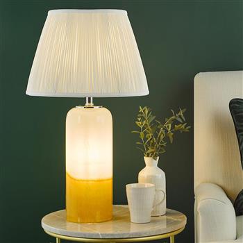 Deandra Yellow And White Art Glass Table Lamp DEA4226+ULY1615