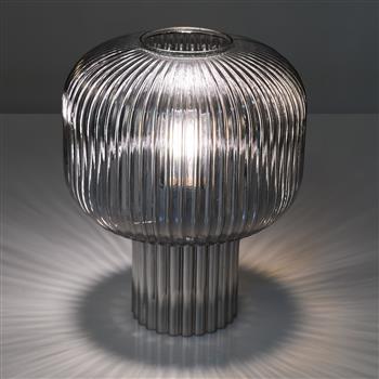 Demarius Textured Ribbed Glass Table Lamp 