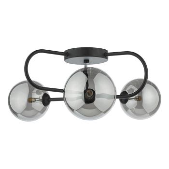 Eissa 3 Light Matt Black Semi-Flush Fitting EIS5322