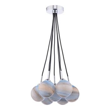 Elpis 7 Light Chrome And Planet Glass Cluster Pendant ELP342-07L