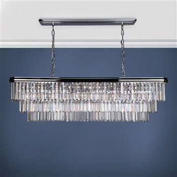 Eulalia 10 Light Polished Chrome And Clear Crystal Linear Pendant EUL2350