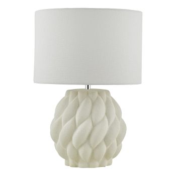 Idonia Woven Ceramic Table Lamp With White Shade IDO422