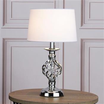 Iffley Polished Chrome And Ivory Shade Touch Table Lamp IFF4150