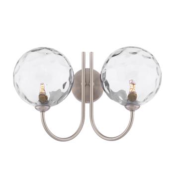 Jared Twin Clear Dimpled Glass Wall Light 