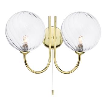 Jared Dual Polished Gold And Ribbed Glass Wall light JAR0935-22