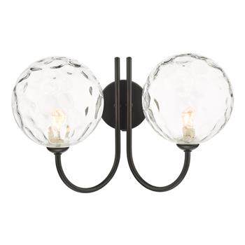 Jared Twin Clear Dimpled Glass Wall Light 