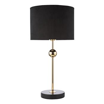 Jillian Black Marble And Polished Gold Table Lamp JIL4222