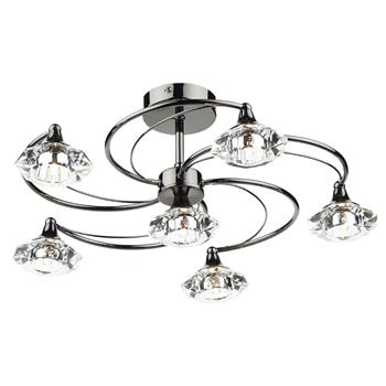 Luther 6 arm Semi Flush Light