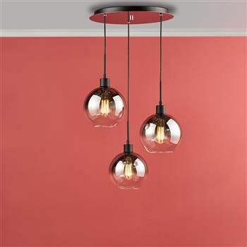 Lycia 3 Light Ombre Glass Cluster Pendant Fitting