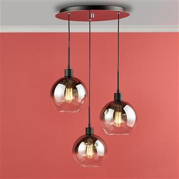 Lycia 3 Light Ombre Glass Cluster Pendant Fitting