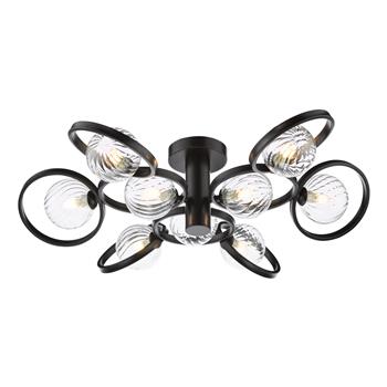 Lynette 9 Light Globe Glass Semi Flush Fitting 