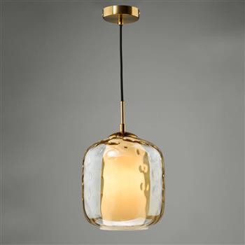 Majella Dimpled Glass Single Pendant Fitting