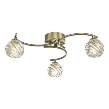 Nakita 3 Light Polished Chrome And Twisted Glass Semi Flush