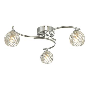 Nakita 3 Light Polished Chrome And Twisted Glass Semi Flush