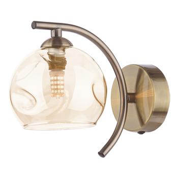 Nakita Antique Brass And Champagne Glass Single Wall Light NAK0775-16