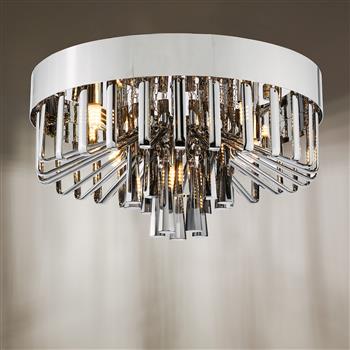 Olin 5 Light Polished Chrome And Smoked Glass Flush Fitting OLI5410