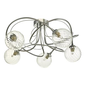 Onawa 5 Light Polished Chrome And Clear Twisted Glass Semi Flush ONA5450-03