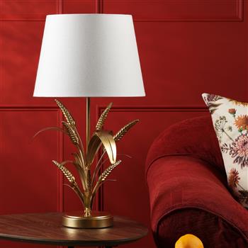 Phaedra Gold Painted Wheatsheaf Table Lamp And Shade PHA4235