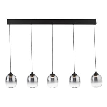 Ramona LED Matt Black And Smoked Ombre Glass Linear Pendant RAM0522