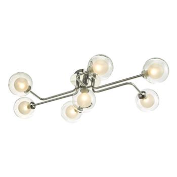 Reyna 7 Light Polished Chrome And Glass Globe Semi Flush