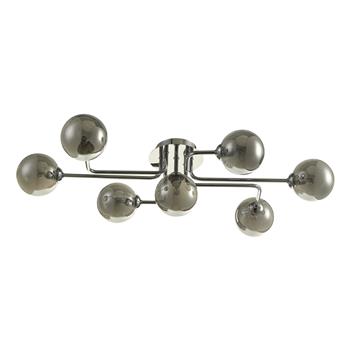 Reyna 7 Light Polished Chrome And Glass Globe Semi Flush