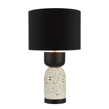 Roja White Terrazzo And Black Table Lamp With Black Shade ROJ4255
