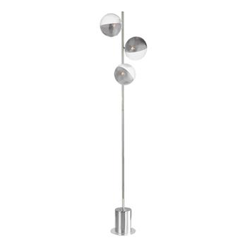 Spiral 3 Light Polished Chrome And Smoked Clear Ribbed Glass Floor Lamp SPI5550-19 