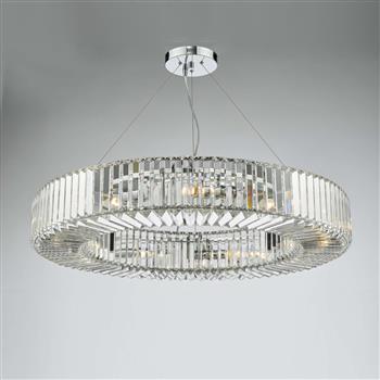 Teyana 9 Light Polished Chrome And Crystal Pendant TEY1350