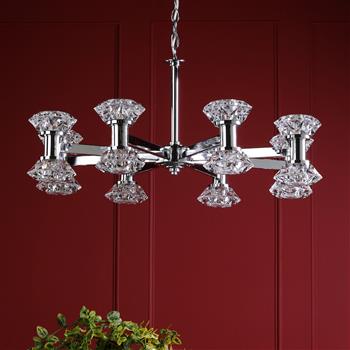 Tiana 16 Liight Polished Chrome And Crystal Effect Multi-Arm Fitting TIA1650