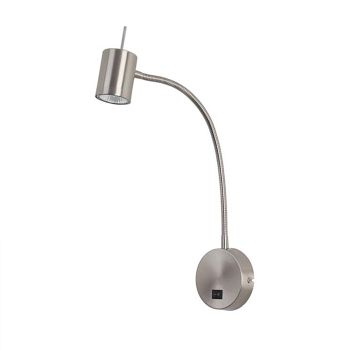 Bas Adjustable Satin Nickel Reading Wall Light DE-0442-SAT