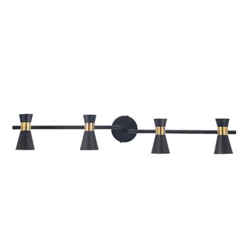 Eufo Black and Gold Four Light Ceiling or Wall Spotlight DE-0174-NEG