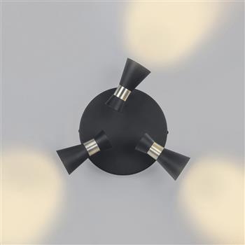 Eufo Black and Gold Three Light Ceiling Spot DE-0173-NEG