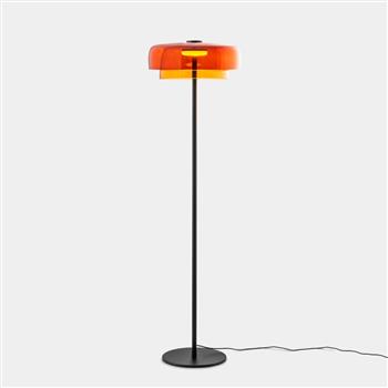 Levels 2 LED Black And Amber Double Glass Floor Lamp 25-A002-05-15