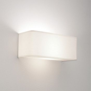 Ashino Rectangular White Fabric Wall Light 1166002