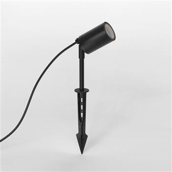 Dartmouth Textured Black IP44 Adjustable Head Outdoor Spike Spotlight 1372017