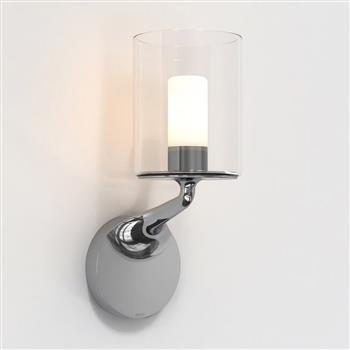 Elena IP44 Cylinder Shaped Clear Glass Shade Bathroom Wall Light 