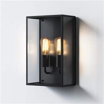 Messina IP44 Twin Textured Black Outdoor Wall Light 1183027