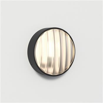 Montreal IP44 Small Round 220 Textured Black Outdoor Wall Light 1032005