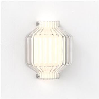 Toro Clear Ribbed Blown Glass Single Wall Light 1461001 