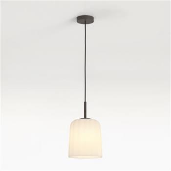 Veo 230 Bronze And White Fluted Glass Single Pendant 1455006