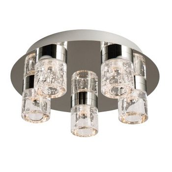 Imperial IP44 Five Light Chrome LED Bathroom Ceiling Fitting 61358