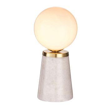 Otto White Marble/Brushed Brass Plate Table Lamp 75968
