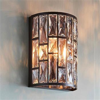 Belle Dark Bronze/Clear Crystal Single Wall Light 69392