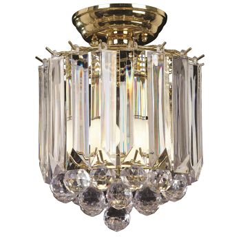 Brass 2 Light Semi Flush Ceiling Light