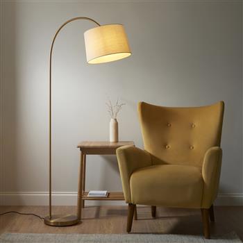 Carlson Warm Brass And Natural Floor Lamp 110645