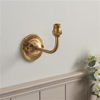 Dome Arc Curved Brushed Aged Brass Plate Single Wall Light 115068