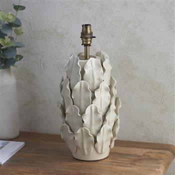 Layered Large Leaf Ivory Crackle Table Lamp Base 111250