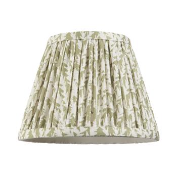 Leaf 200mm Tapered Leaf Printed Faux Linen Pleated Lampshade
